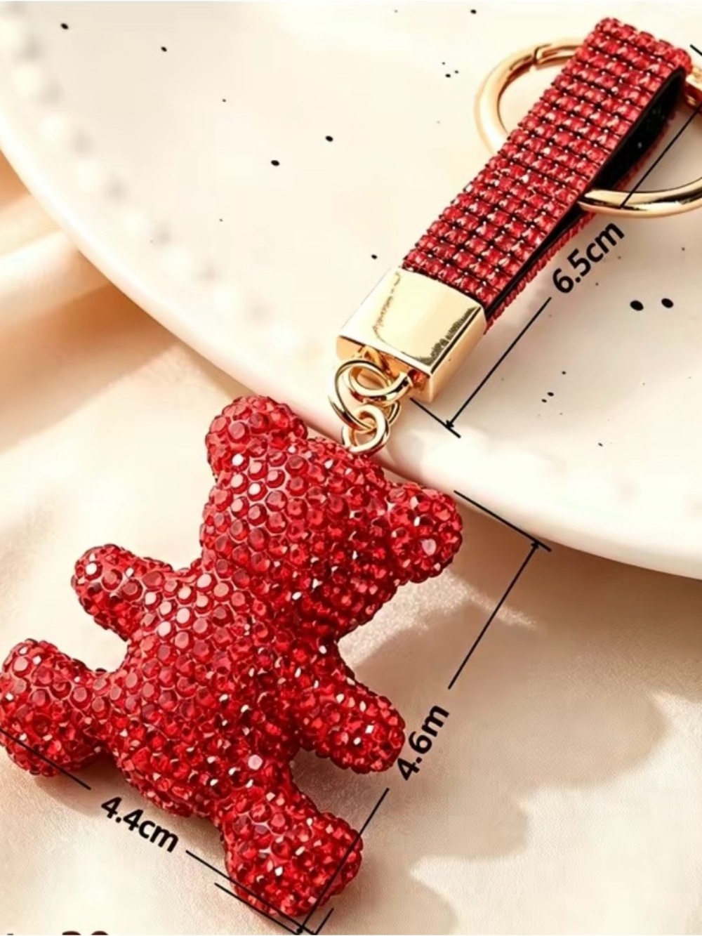 Rose Pink Glitter Bear Bag Charm - Picture 3 of 6